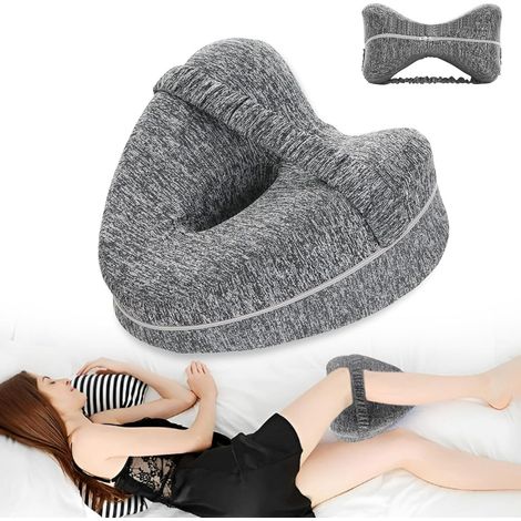 Almohada ortopédica para las rodillas, colocada entre las piernas, alivia el dolor de cadera, pierna y rodilla durante el sueño. (1/5)