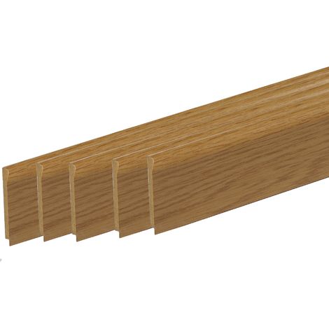 Forestea – Pack de 5 plinthes MDF chêne bord arrondi 2000 x 68 x 9 mm – Label PEFC 75% – Livraison rapide en France