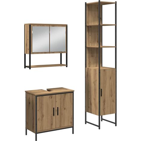 Maison Exclusive - Set di mobili per il bagno 3 pcs Marrone Legno multistrato