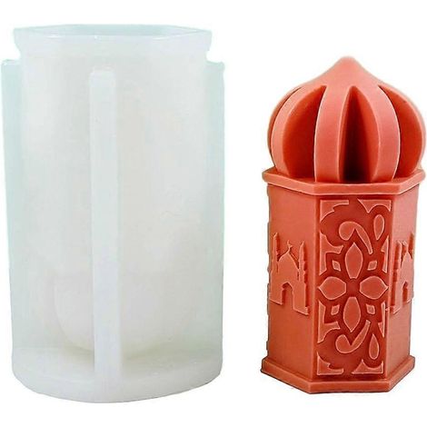 Moule à bougie en silicone pour mosquée musulmane, moule à savon en résine de plâtre, bougie d'aromathérapie