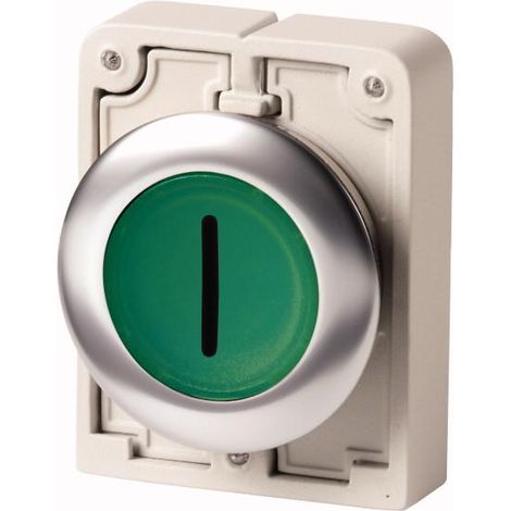 Bouton-pous.lumin.30mm affleur.vert "I" EATON M30I-FDL-G-X1