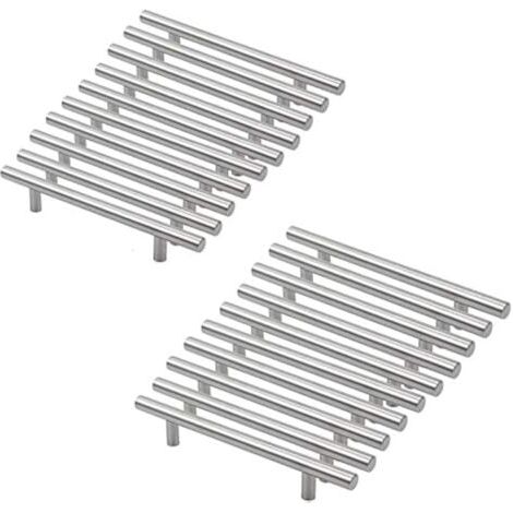 20 Poignées de Cuisine Argent, Poignées D'armoire Creuses Brossées, Poignées de Porte en Acier Inoxydable, avec Vis, Distance de Perçage 128mm, pour Armoire Tiroir Armoire Porte D'armoire (1/5)