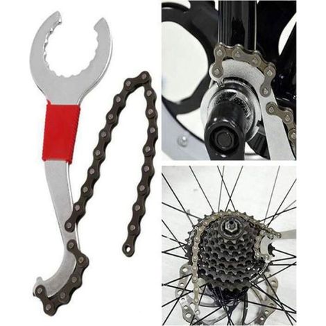 Kit d'outils de réparation de vélo, roue libre et un démonte-chaîne/démonte-béquille/démonte-roue libre/démonte-manivelle (1/4)