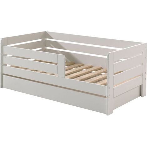 Lit Enfant, Sommier & Tiroir "Toddler II" 70x140cm Blanc (1/3)