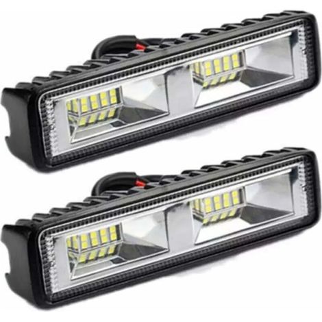 2 x phare de travail LED 12V 24V Feu de Travail 16 LED 48W, Lumières de travail hors route profondeur étanche IP67 pour tracteur de moto voiture camions ATV SUV (48W) (1/5)