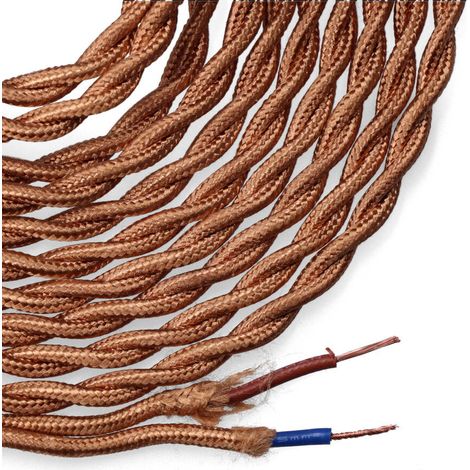 Elektrisches Kabel edm Textil golden 5 Meter 2x0 75 mm