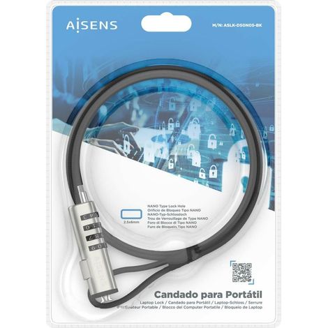 Cable de Seguridad Aisens ASLK-D50N05-BK 1,5 m