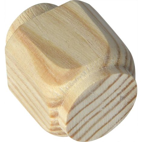 Clou décoratif en bois 30 x 30 mm, pin brut Ø 20 mm