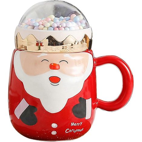 Tasses de Noël en céramique, Tasses Père Noël Magie des Fêtes Internationales, Cadeaux de Noël, Style 2 (1/5)