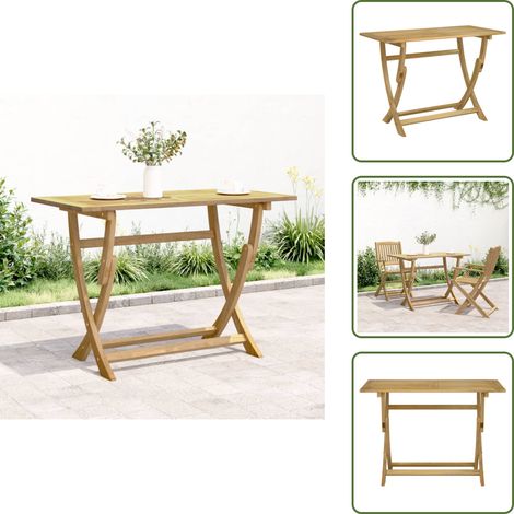 The Living Store Gartentisch Klappbar 110x55x75 cm Massivholz Akazie - Akazienholz (1/5)