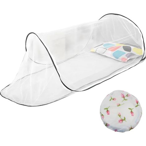Moustiquaire de lit Pop-Up, moustiquaire pour lit simple pliable, moustiquaire de voyage portable, installation facile, tente de voyage repliable, moustiquaire nomade pour chambre, camping extérieur (1/5)