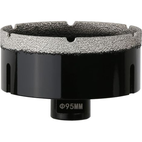 Carotteuse diamantée à sec de 95 mm, raccord fileté M14, scie cloche soudée sous vide pour maçonnerie, couronne de forage diamantée pour carrelage, marbre, granit, porcelaine, béton et pierre (1/5)
