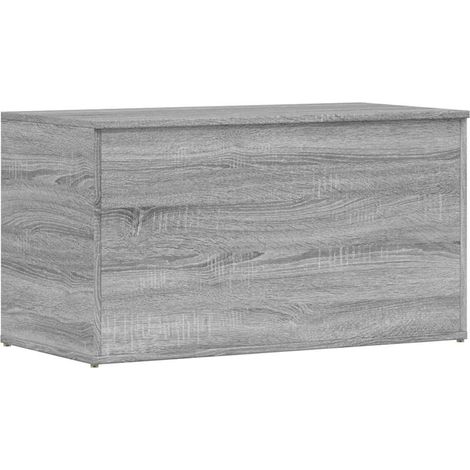 Maison Exclusive - Baúl de almacenaje madera contrachapada gris S (1/5)