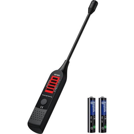 Détecteur de Gaz Naturel, Détecteur de Fuite de Gaz, Détecteur Gaz GPL Portable - Méthane Propane Butane, 50–1000 ppm, Alarme Sonore et Visuelle, Sonde 125 mm pour Maison Cuisine Camping-Car (1/5)