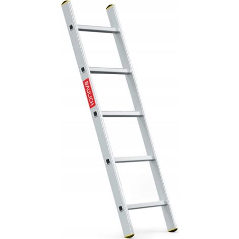 Baulich – Échelle d'appui en aluminium 1x5 échelons – Hauteur de travail 2,44 m – Charge maximale 150 kg – Pieds antidérapants pour stabilité