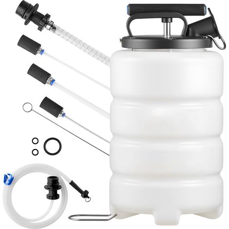 Extracteur de fluides, capacité 9,5 L, extracteur de fluides manuel par aspiration avec tuyau de 150 cm de long et trois tubes d'extension de 120 cm, pompe de vidange d'huile avec réservoir en PEHD po (1/5)