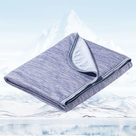 Couverture Rafraichissante Été Arc-Chill 3.0 Japonais Fibre Froid Couverture de Refroidissement Q-Max 0.5 Couverture Ete Légère Plaid Coton pour Lit Canapé Voyage,200x220cm,Bleu (1/5)