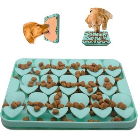 Tapis à friandises à lécher pour chien, tapis à renifler à alimentation lente, odeur d'entraînement, encourage les compétences naturelles de recherche pour chiens et chats (vert) (1/5)