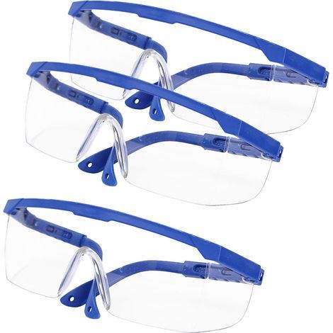 Gafas de seguridad, 3 x gafas antiluz para niños, monturas azules para laboratorio con lentes más gruesas para lugares de trabajo, bricolaje, laboratorio (1/5)