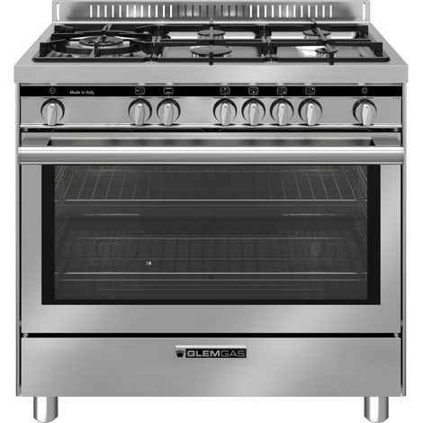 Glem Gas ST96TVI. Tipo di prodotto: Cucina, Colore del prodotto: Acciaio inox, Tipo di controllo: Manopola. Tipo di piano cottura: Gas, Numero totale di fuochi: 5 Fornello(i), Tipo di su... - MST96TVI