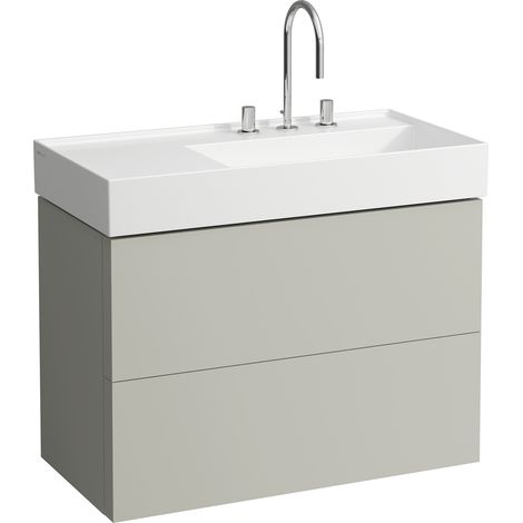 Sous-vasque KARTELL 600x880x450mm, 2 tiroirs gris pierre (1/5)