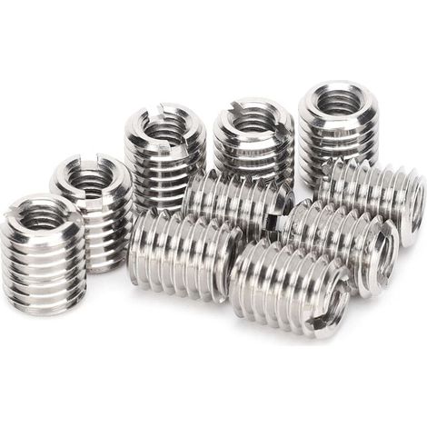 Tuerca reductora de rosca interna y externa, especificación de rosca interna M6 1.0, rosca externa M10 1.5, longitud 12MM, 10 piezas (1/4)
