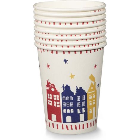 Gobelets en papier jetables Saint-Nicolas (8 pièces)