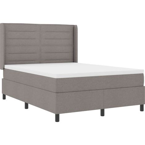 Maison Exclusive - LED Boxspringbett mit Matratze Taupe 140 x 190