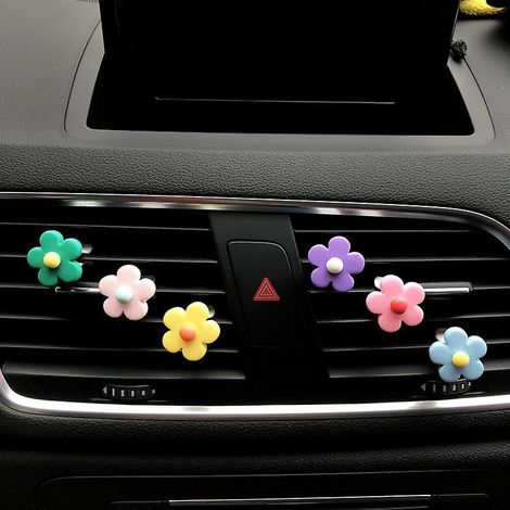 lot De 6 Clips De Ventilation Pour Climatisation De Voiture(fleurs Cinq Ptales), Clips D'aration Pour Voitures (1/5)
