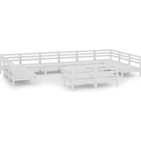 Maison Exclusive - Set Salotto da Giardino 13 pz in Legno Massello di Pino Bianco (1/5)