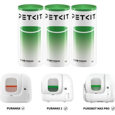 Rouleaux de sacs poubelles 8L pour litière automatique 3 rouleaux - Petkit