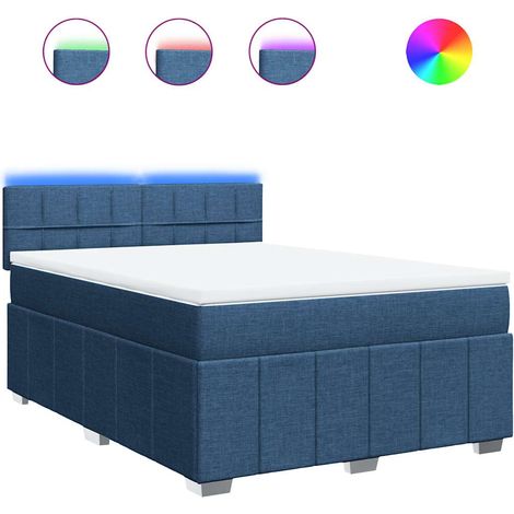 Maison Exclusive - Boxspringbett mit Matratze Blau 140x190 cm Sto