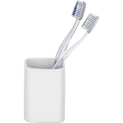 Récipient pour brosses à dents et dentifrice, élégante tasse en céramique HEXA - WENKO (1/4)