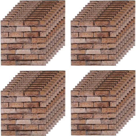 40-teiliges Set selbstklebender 3D-Wandaufkleber in Ziegelsteinoptik, 3D-Wandpaneelaufkleber, selbstklebende PVC-Wandfliesen, Wanddekorationen, dekorative Tapetenaufkleber für ein (1/5)