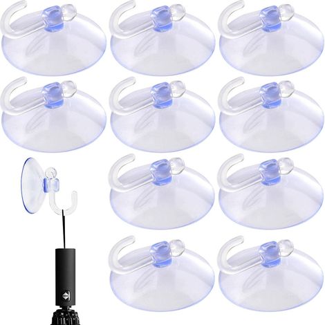 Heavy Duty Suction Cups - Mini Clear Suction Cup Hooks for Kitchen Bath, Lightweight Convenient Portable Hook for Glass Mirrors Walls Bathrooms Kitchen