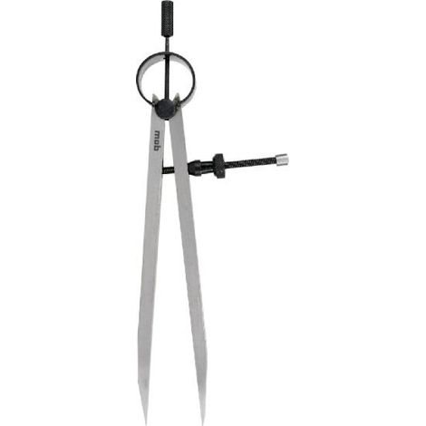 Compas à pointe – Acier poli – Pointes sèches trempées – Réglage rapide – 150 à 250 mm – MOB (1/3)