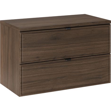 Waschtischunterschrank 80cm Elias mit 2 Schubladen, Holzoptik