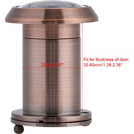 Cerrojo de seguridad para puertas – bronce cobrizo rojo – ángulo de 220° – cristal óptico profesional – para puertas de 35–60 mm (1/5)