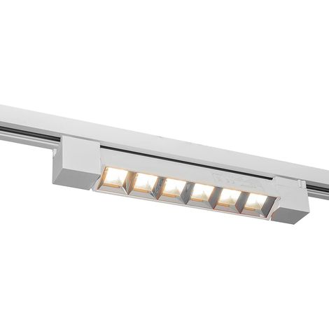 Faretto faro barra a griglia led 12W Bianco per binario monofase elettrico orientabile proiettore  Bianco freddo (1/5)