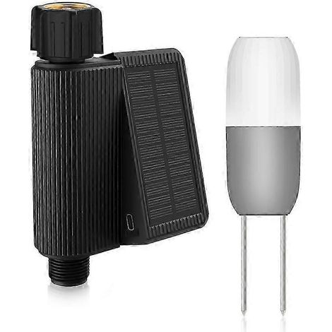 Programmateur d'arrosage solaire WiFi Tuya, étanche IP65, entrée DN20, avec capteur de température et d'humidité du sol (unité).WHBYV (1/4)