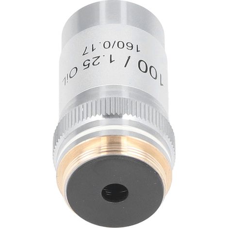 Objectif achromatique en laiton chromé, grossissement 100x, interface pour lentille de microscope haute puissance, 20,2 mm (1/5)