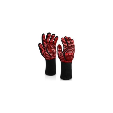 Gants de barbecue résistants à la chaleur jusqu'à 800 degrés, ignifugés, avec revêtement en silicone antidérapant et lavable. Gants de barbecue Weber pour grillades, barbecue et cuisson au four. (1/5)