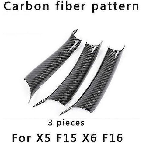 Poignées de porte intérieures pour BMW X5 E70 F15 et X6 E71 F16 (conduite à gauche) - Garnitures de protection d'accoudoirs en fibre de carbone - Style automobile (1/5)