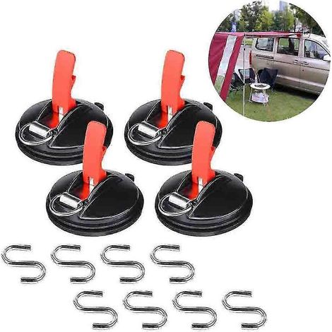 Ensemble de 4 ventouses de fixation - Points d'ancrage à ventouses robustes, adaptés aux camping-cars, fourgonnettes, camions, bateaux et maisons (1/5)