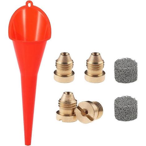 Entonnoir de ravitaillement multifonctionnel compatible avec les voitures (rouge) avec embout en mousse et filtre à mailles (1/5)