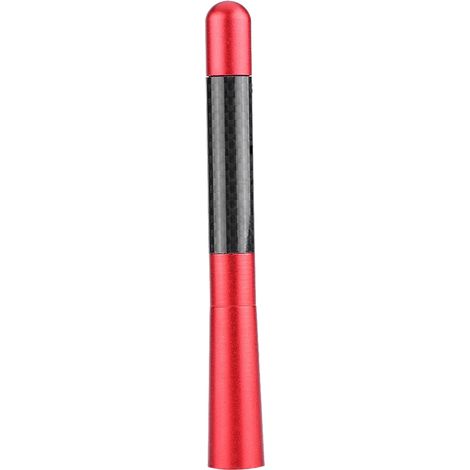 Antenne radio FM courte universelle automobile en fibre de carbone de 12 cm, avec vis, rouge carbone. (1/5)