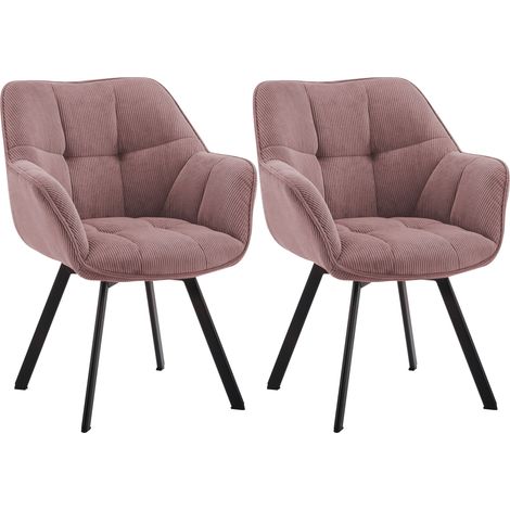 Pack de 2 sillas de comedor Jordi de pana Rosa (1/5)