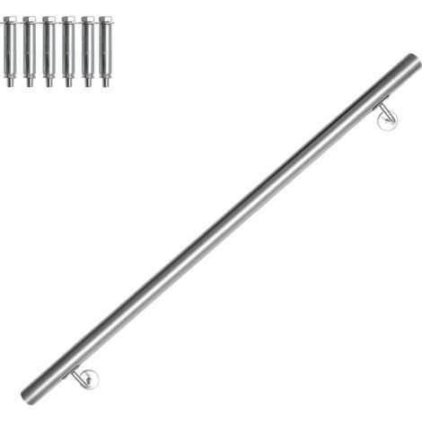 TolleTour Corrimano inox 110 cm Ø42 mm in acciaio inox 304, ringhiera a parete spazzolata per scale balcone terrazza interno esterno (1/5)