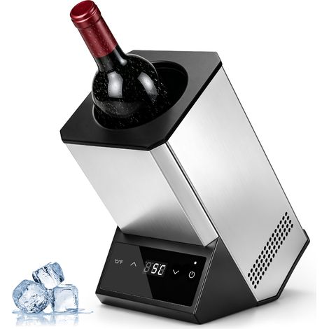87 W 100‑240V Refroidisseur de Vin Électrique 750 ml Température Réglable 5° à 18° Celsius Refroidissement 24h Sans Glace 36db Écran LCD Portable Pour Une Bouteille pour Vin Rouge/Blanc/Champagne (1/5)