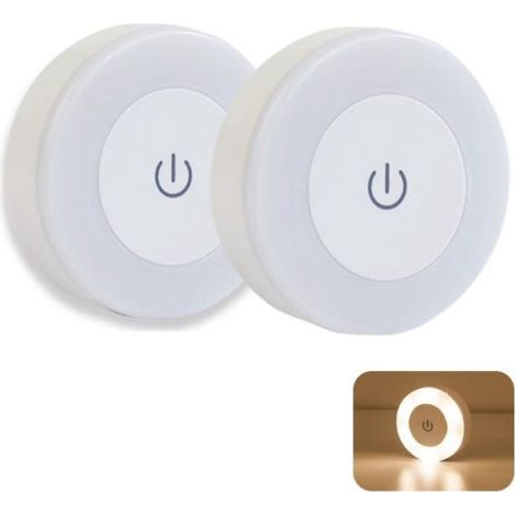 Two round wall lights with warm light, touch switch and LED bedside lamps, suitable for the living room, bedroom and dressing room. (1/5)